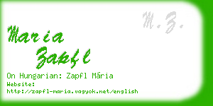 maria zapfl business card